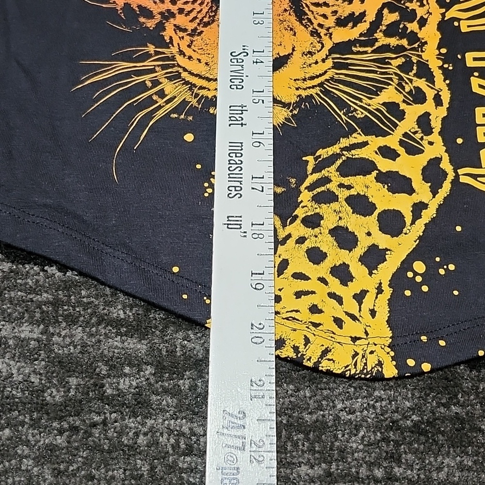 DEF LEPPARD GRAPHIC OMBRE LEOPARD RED TRIM ONE-SHOULDER ASYMMETRIC TANK-TOP - Picture 6 of 10